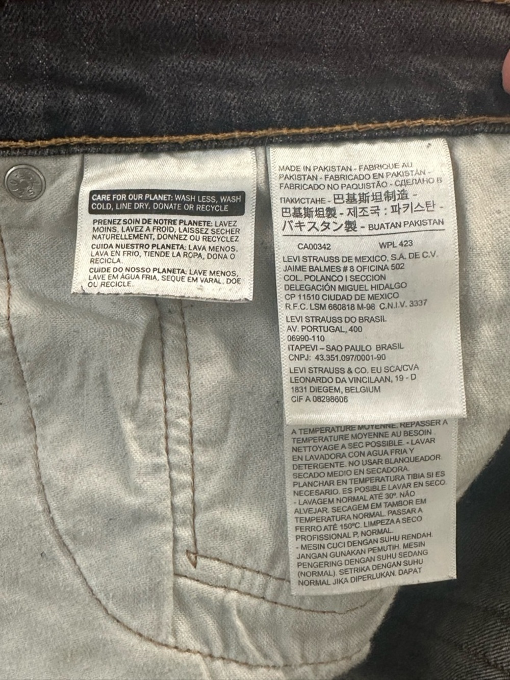 Levi's Men’s 505 Black Straight Jeans 34X30 - Picture 7 of 7